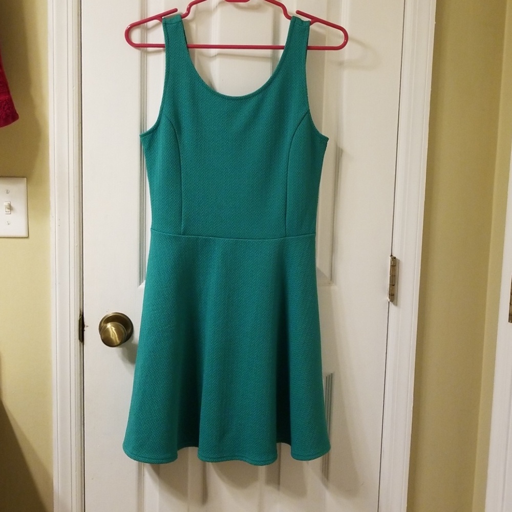 Green skater dress